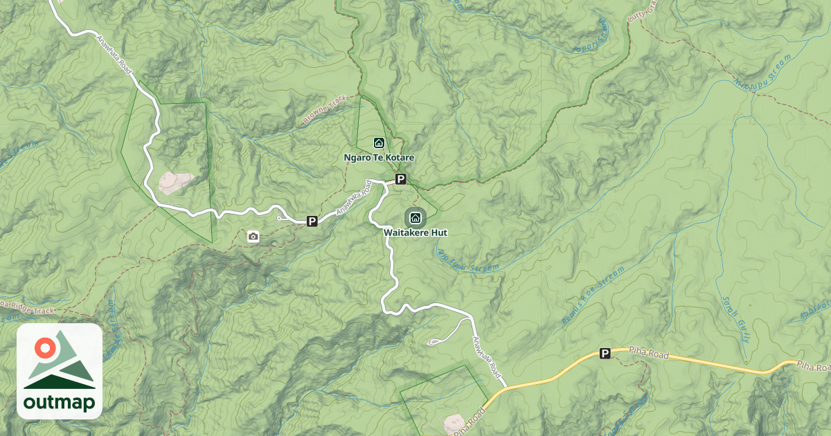 Map of Waitakere Hut