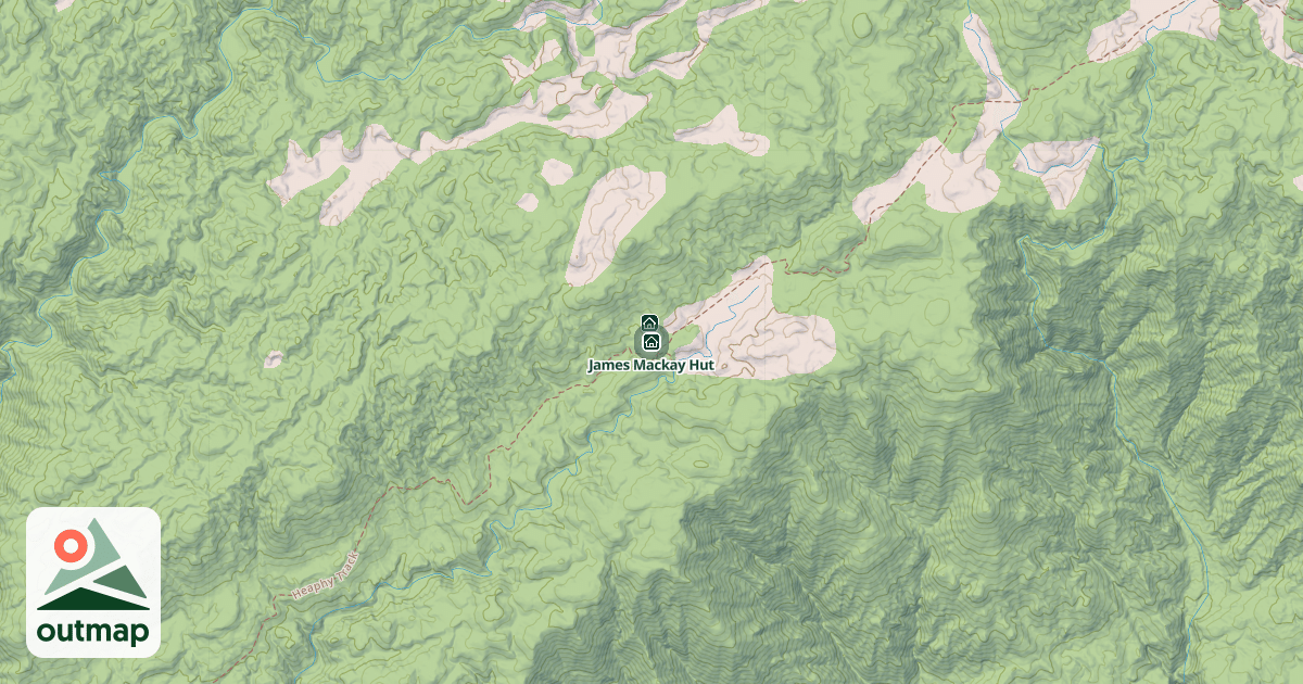 Map of James Mackay Hut