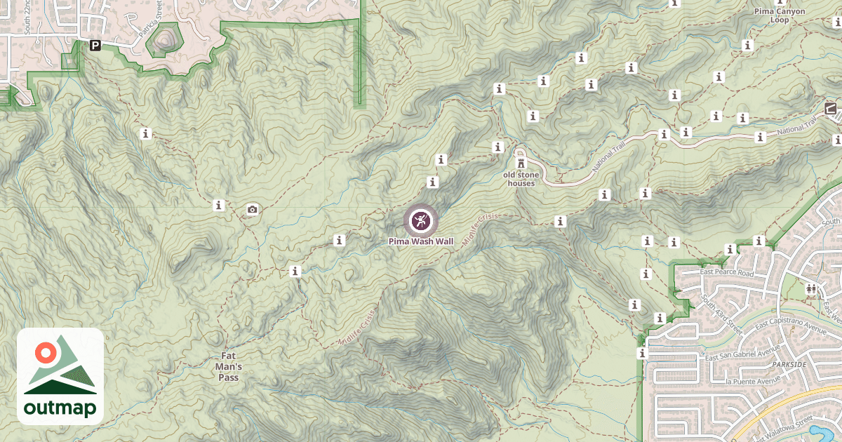 Map of Pima Wash Wall