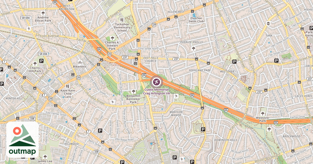 Map of Custis Memorial Crag Arlington VA