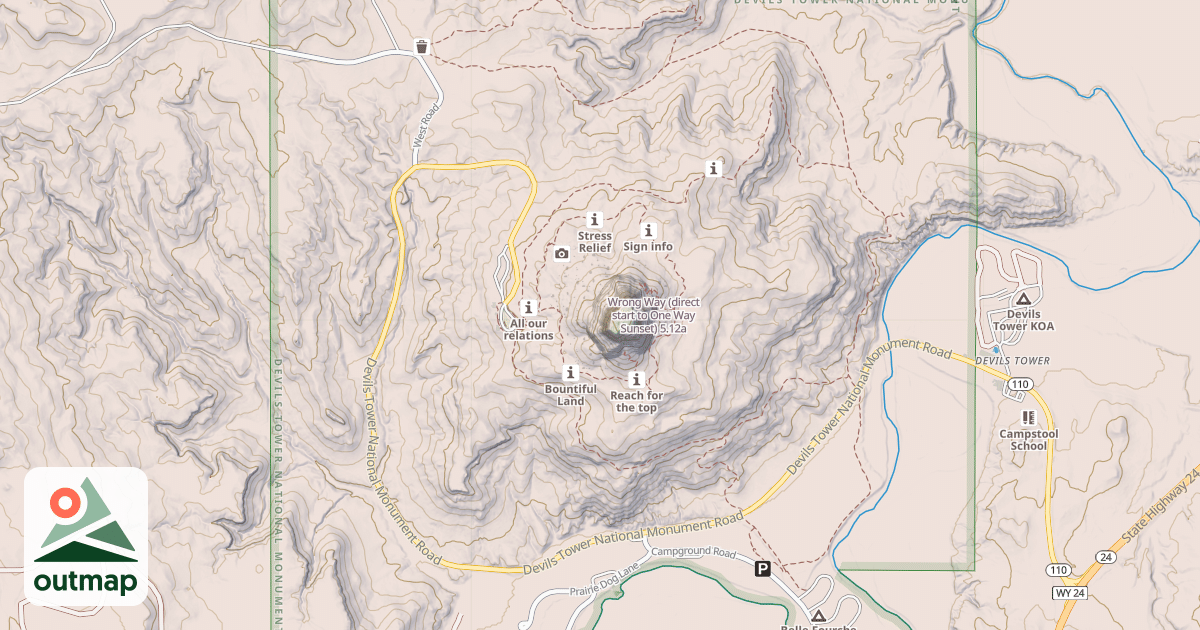 Map of Wrong Way (direct start to One Way Sunset)