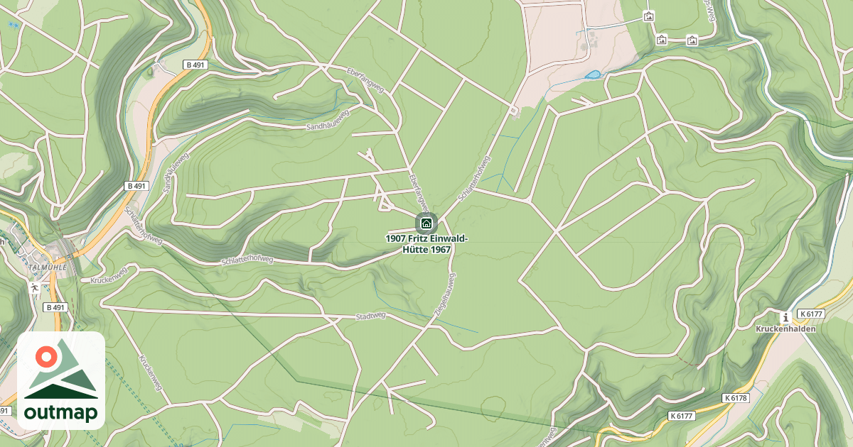 Map of 1907 Fritz Einwald-Hütte 1967