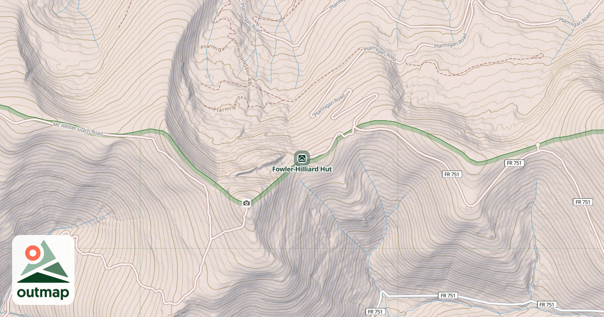 Map of Fowler-Hilliard Hut