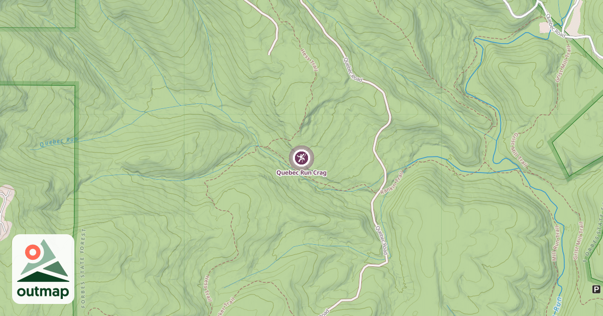Map of Quebec Run Crag