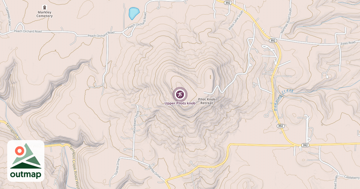 Map of Upper Pilots knob