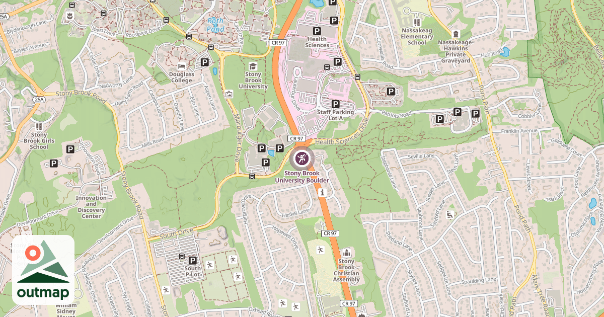 Map of Stony Brook University Boulder