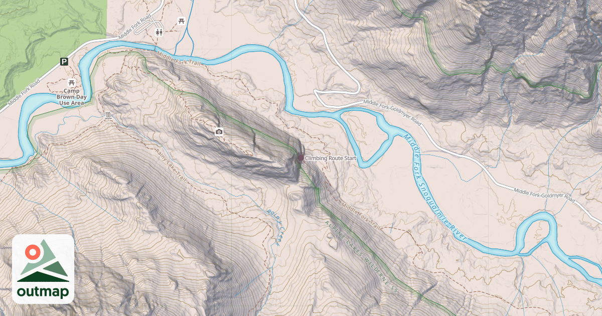 Map of Climbing Route Start