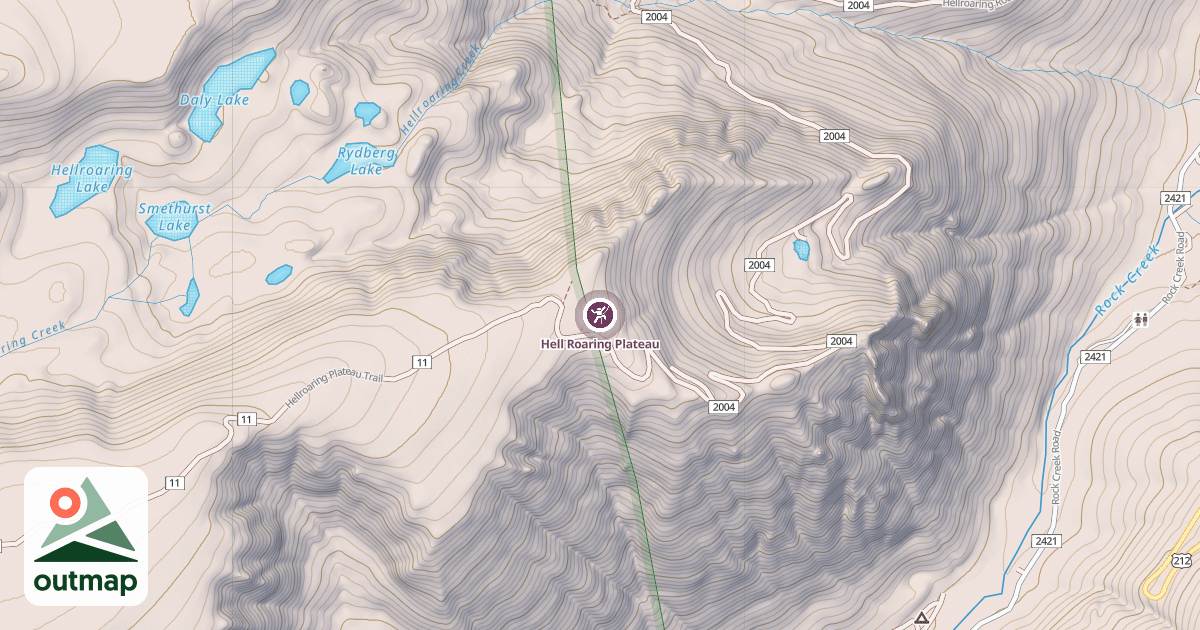 Map of Hell Roaring Plateau
