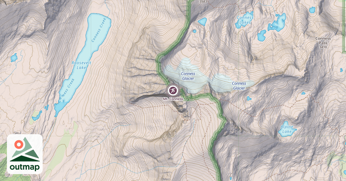 Map of Mt. Conness