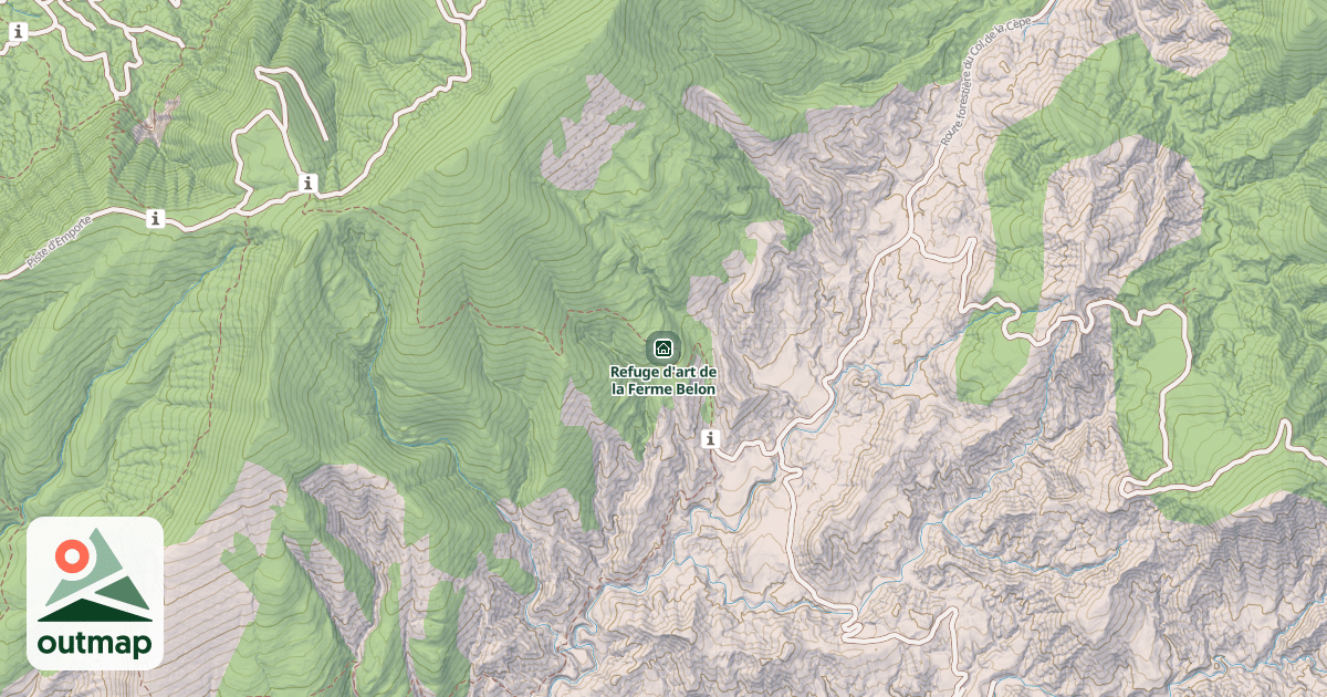 Map of Refuge d'art de la Ferme Belon
