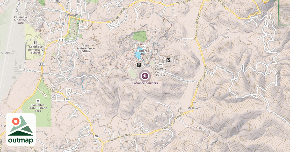 Map of Entrance boulders