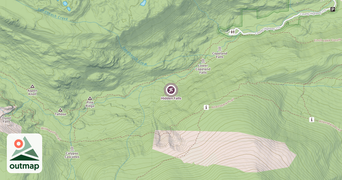 Map of Hidden Falls