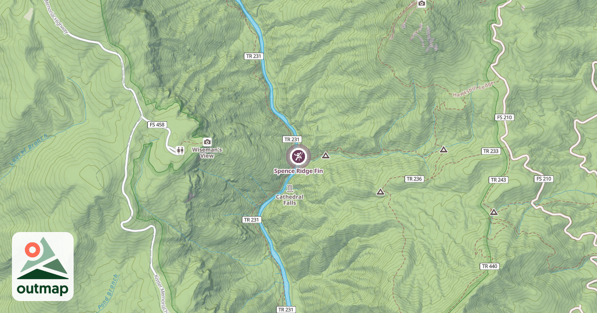 Map of Spence Ridge Fin