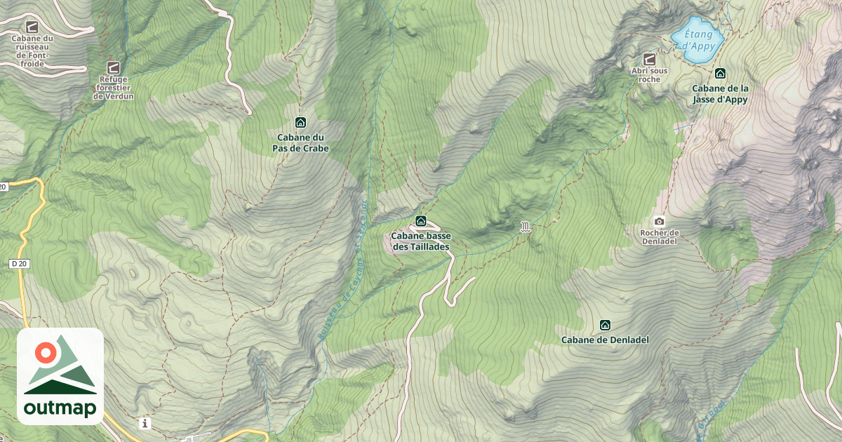 Map of Cabane basse des Taillades