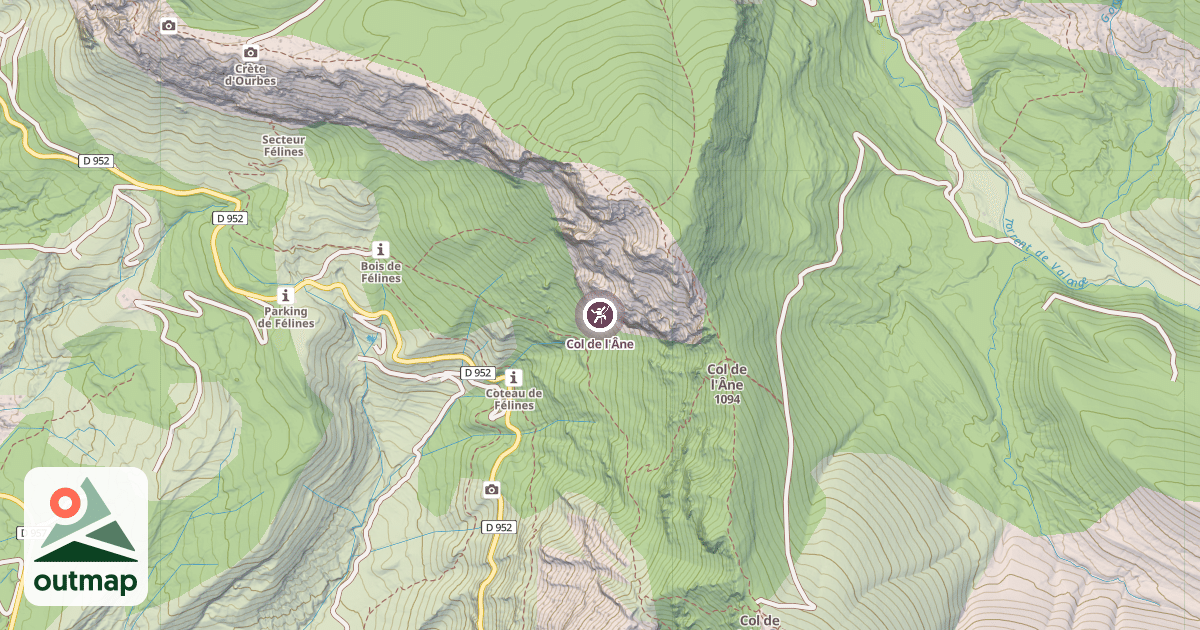 Map of Col de l'Âne