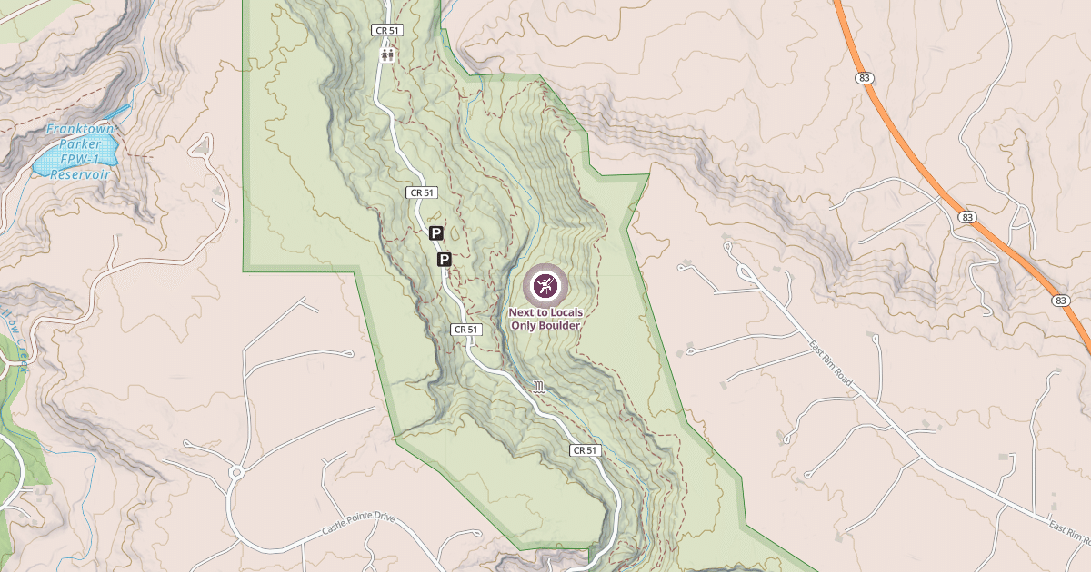 Map preview of Next to Locals Only Boulder