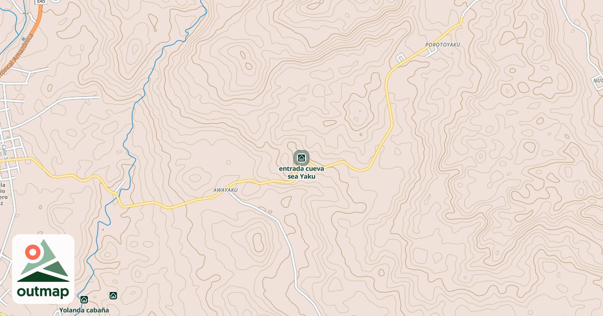 Map of entrada cueva sea Yaku