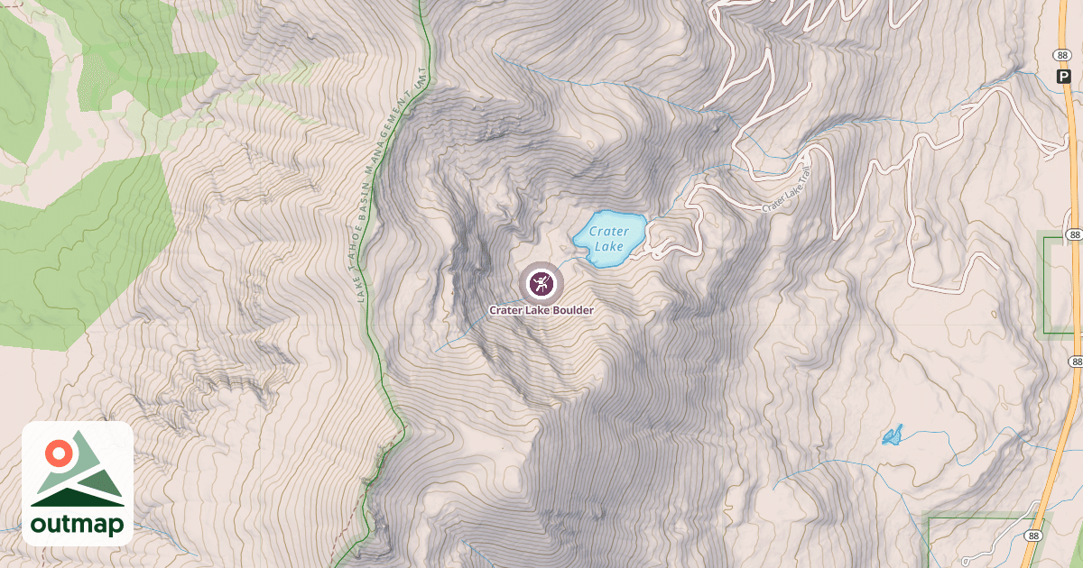 Map of Crater Lake Boulder