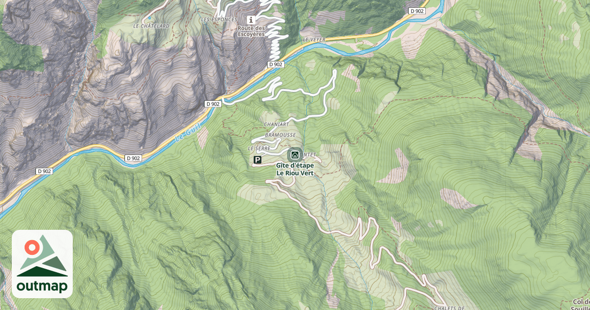 Map of Gîte d'étape Le Riou Vert