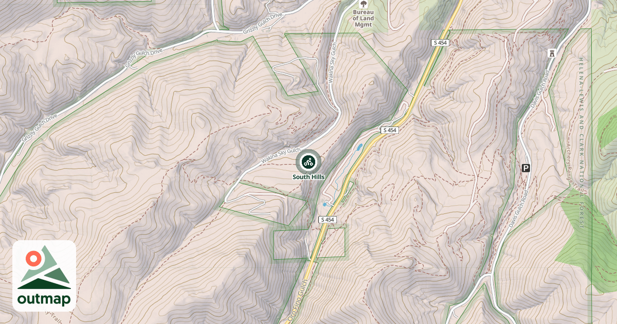 Map of South Hills
