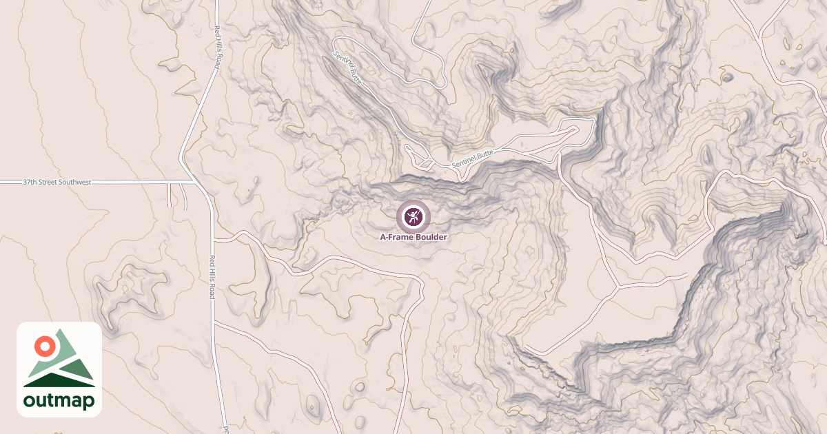 Map of A-Frame Boulder