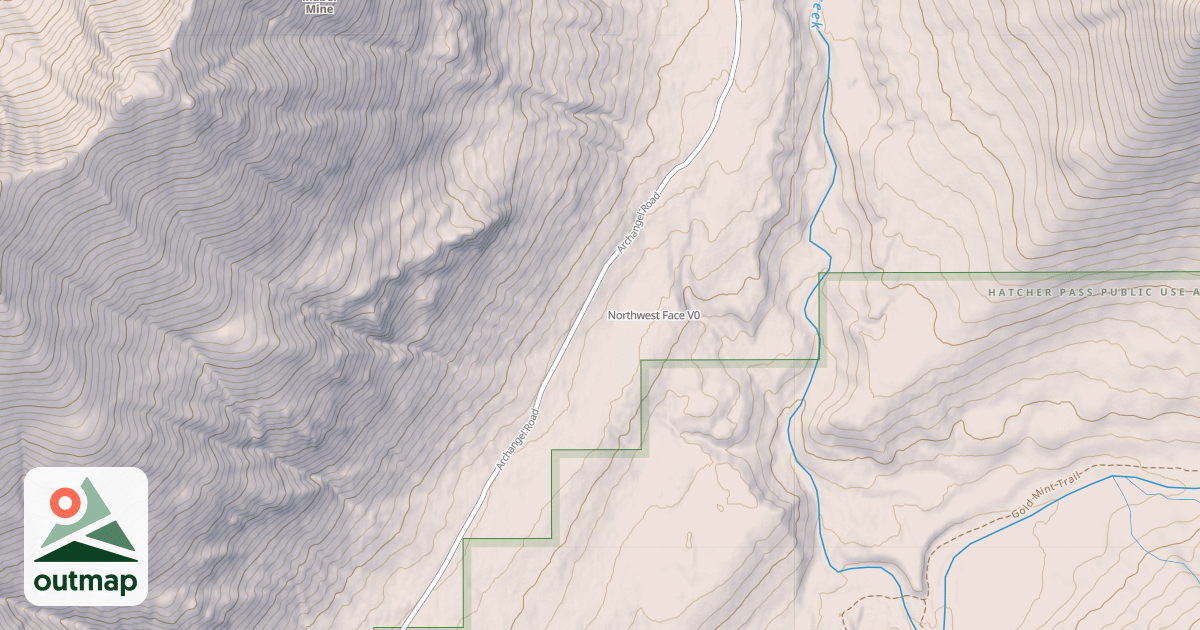 Map of Northwest Face