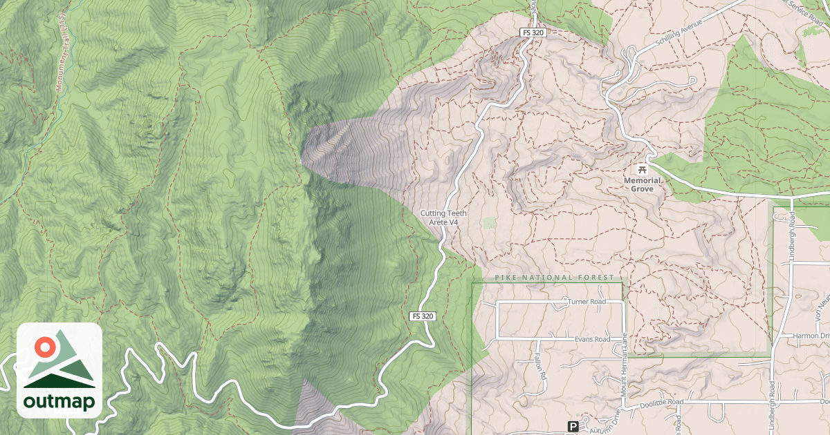 Map of Cutting Teeth Arete