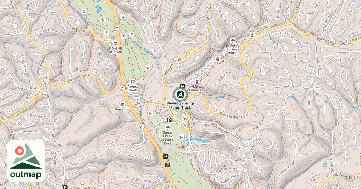 Map of Blowing Springs Pump Track