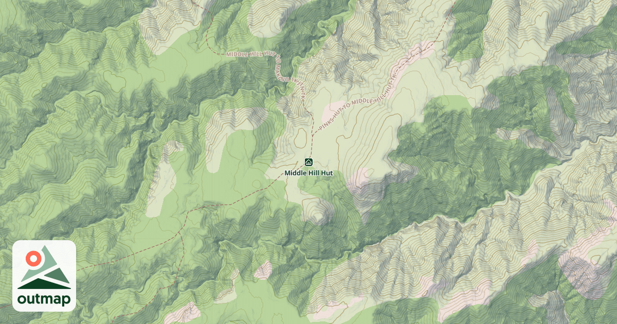 Map of Middle Hill Hut