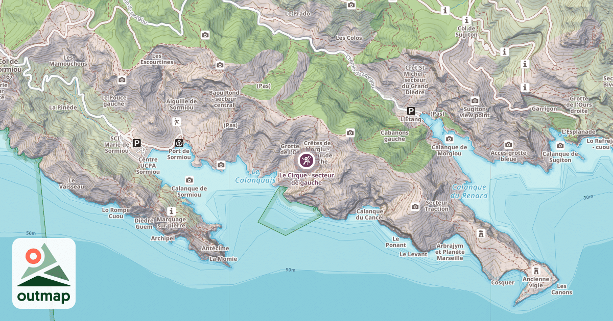 Map of Le Cirque - secteur de gauche
