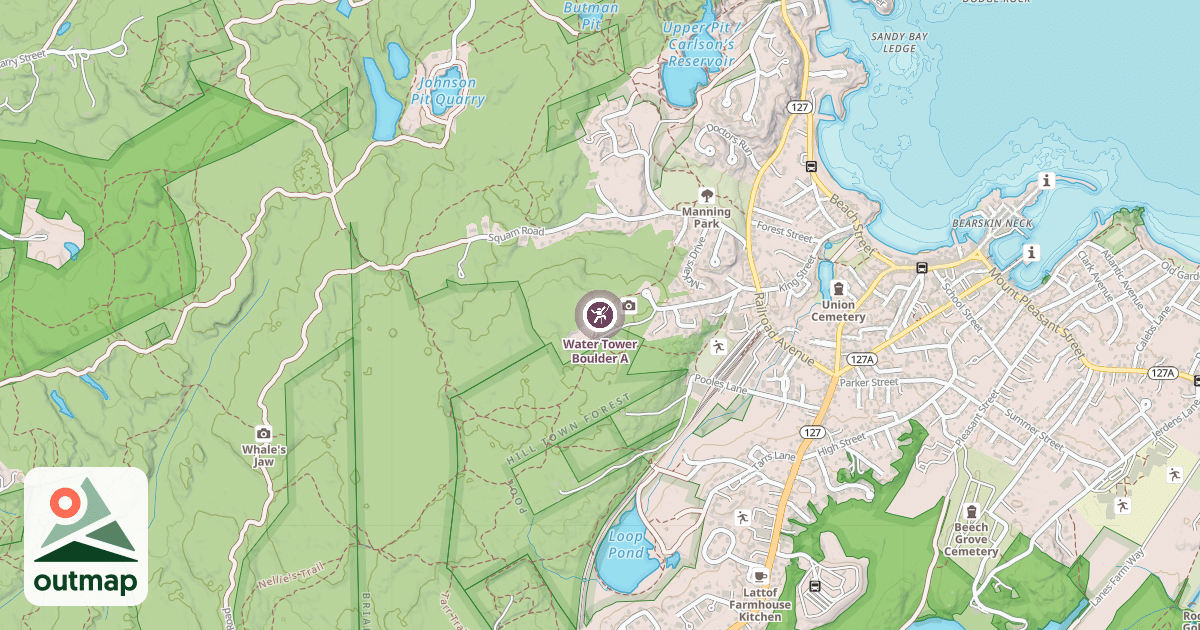 Map of Water Tower Boulder A