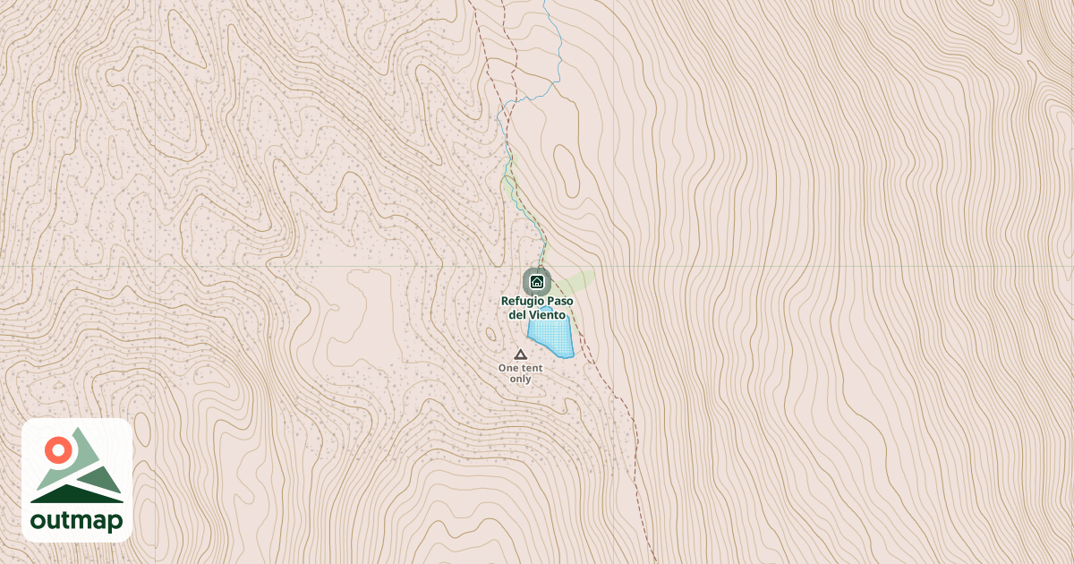 Map of Refugio Paso del Viento