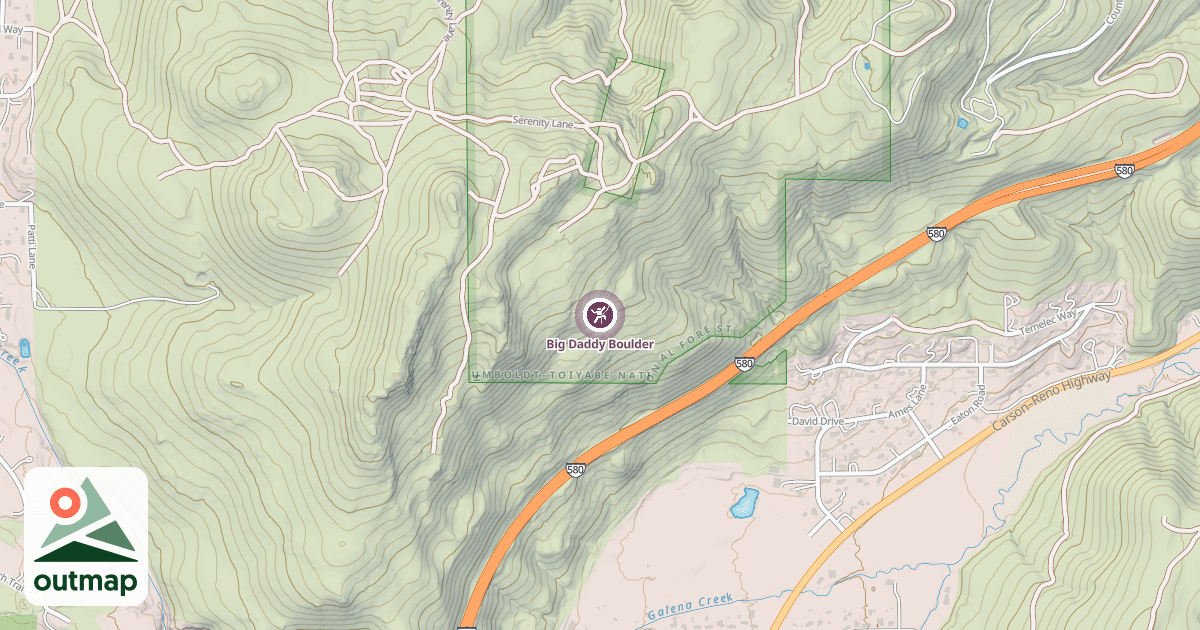 Map of Big Daddy Boulder