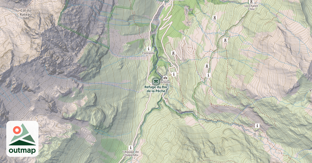 Map of Refuge du Roc de la Pêche