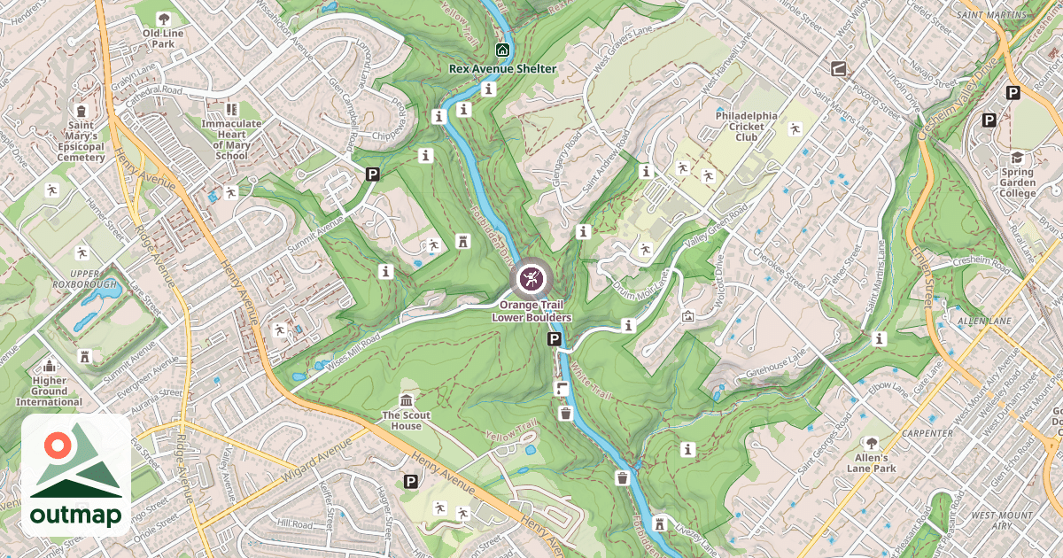 Map of Orange Trail Lower Boulders