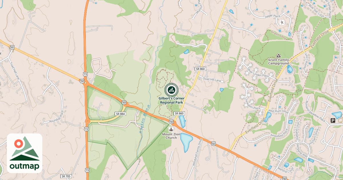 Map of Gilbert's Corner Regional Park