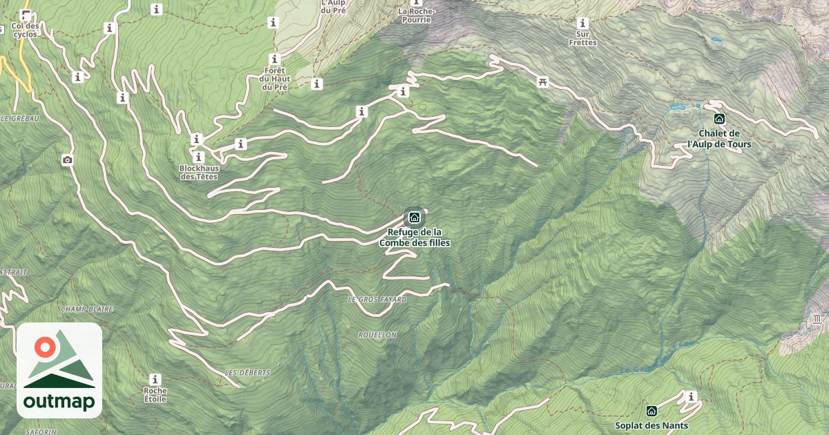 Map of Refuge de la Combe des filles