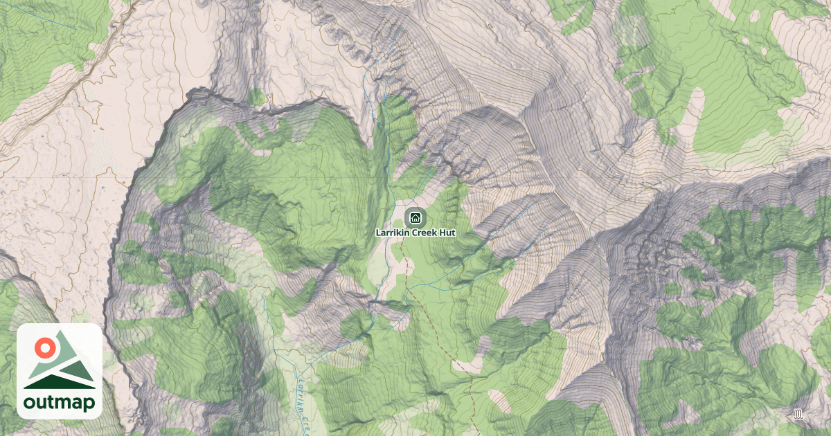 Map of Larrikin Creek Hut