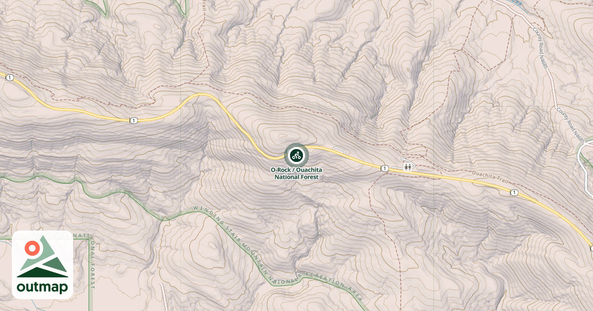 Map of O-Rock / Ouachita National Forest