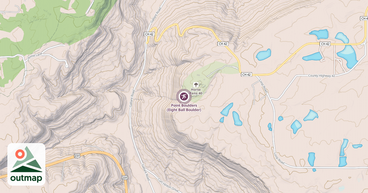 Map of Point Boulders (Eight Ball Boulder)