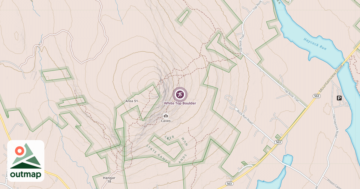 Map of White Top Boulder