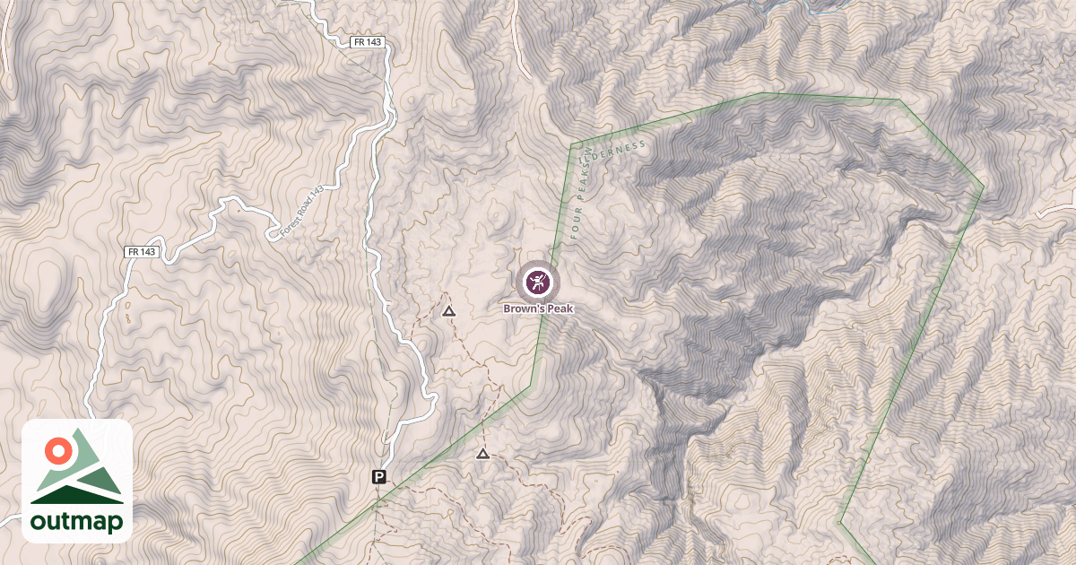Map of Brown's Peak