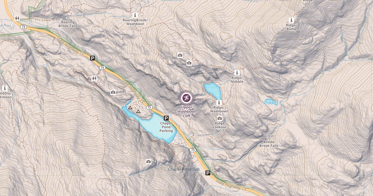 Map preview of Upper Washbowl Cliff