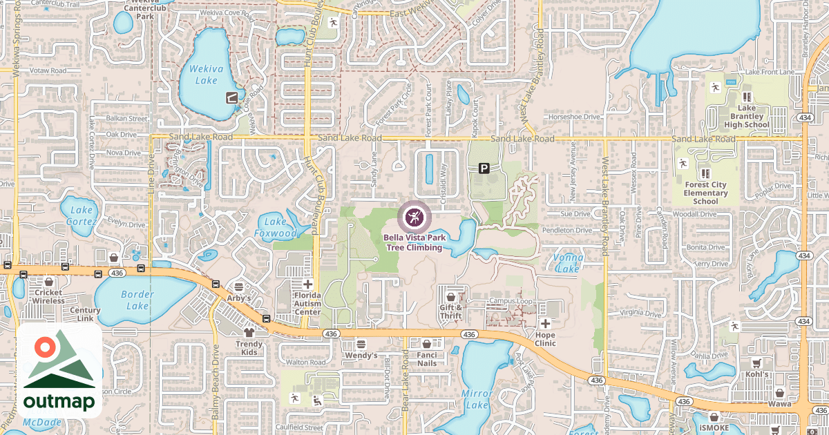 Map of Bella Vista Park Tree Climbing