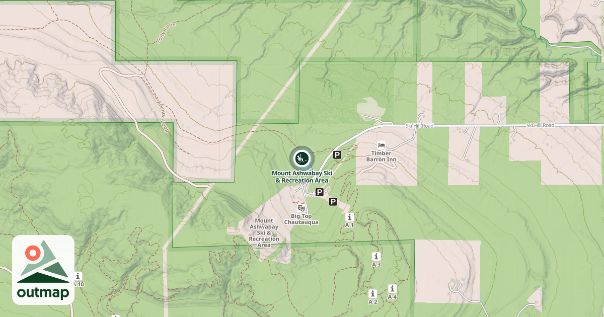 Map of Mount Ashwabay Ski & Recreation Area