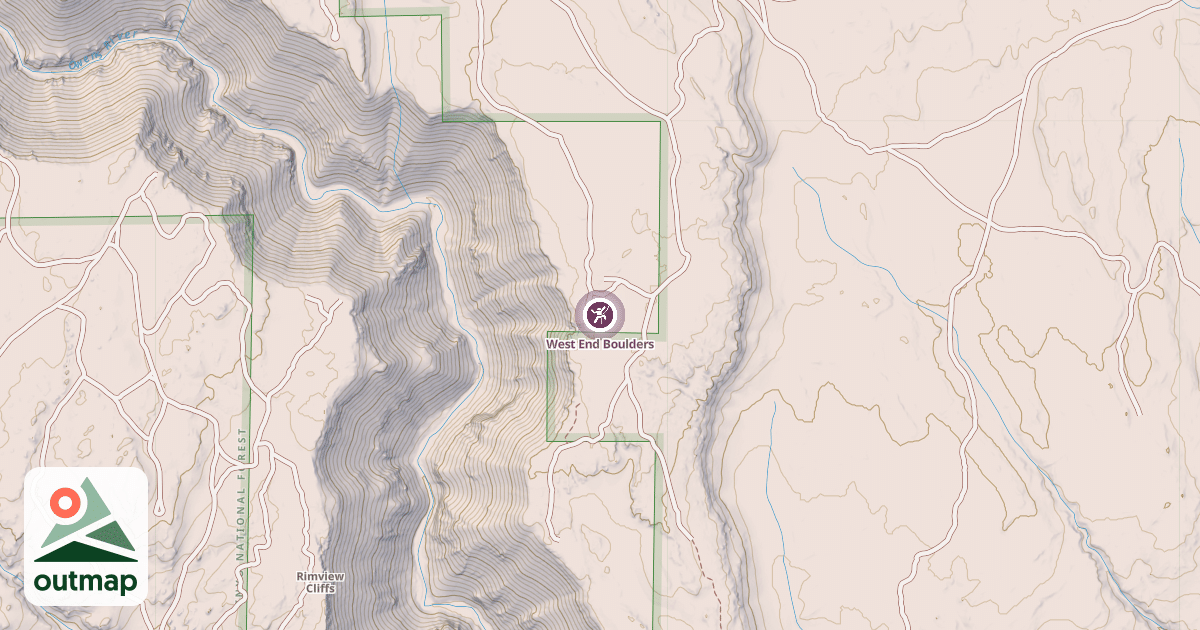 Map of West End Boulders