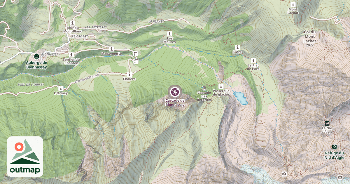 Map of Cascade de Bionnassay