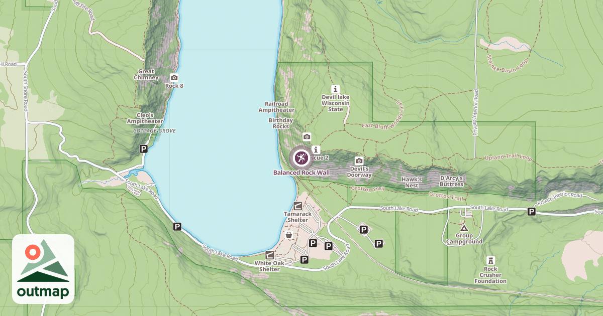 Map of Balanced Rock Wall