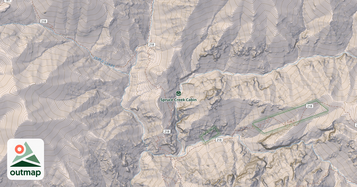 Map of Spruce Creek Cabin