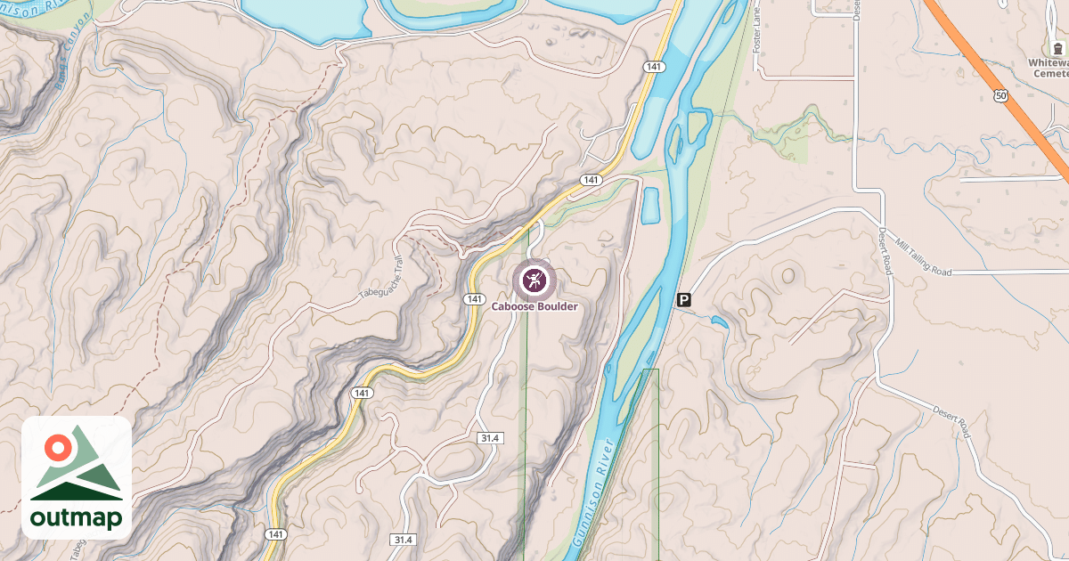 Map of Caboose Boulder
